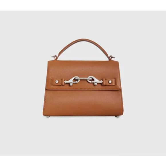 NWOT Rebecca Minkoff Lou Top Handle Tan Leather Handbag - Picture 1 of 16